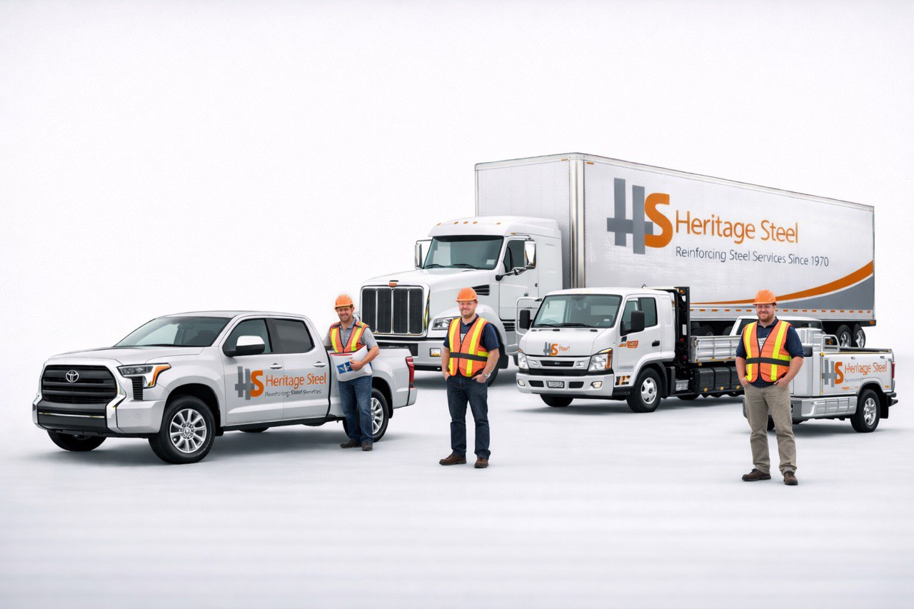 Industrial branding photography for Heritage Steel, showcasing construction-grade professionalism and precision.