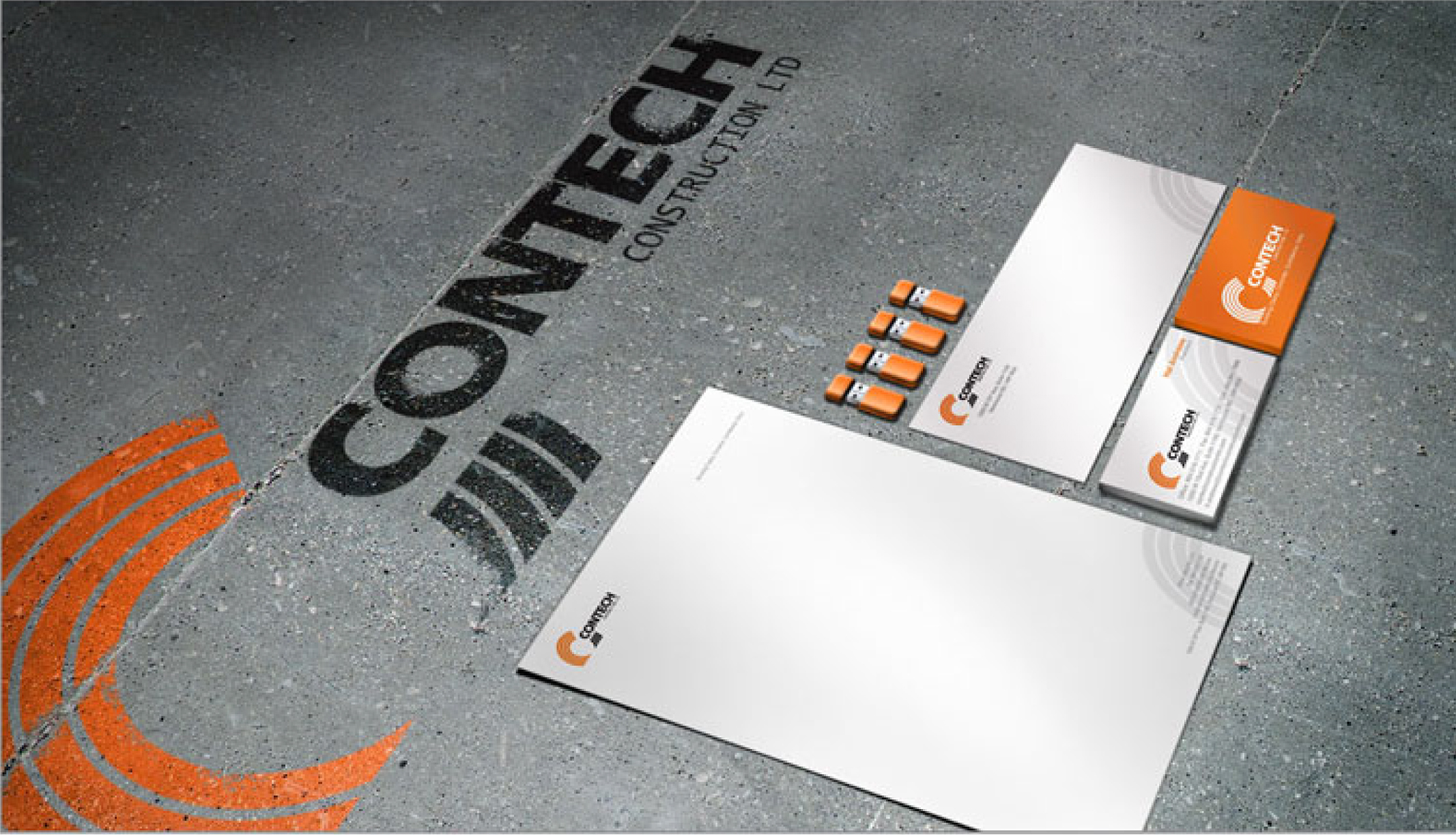 Contech Construction brand identity applied to vehicle wrap