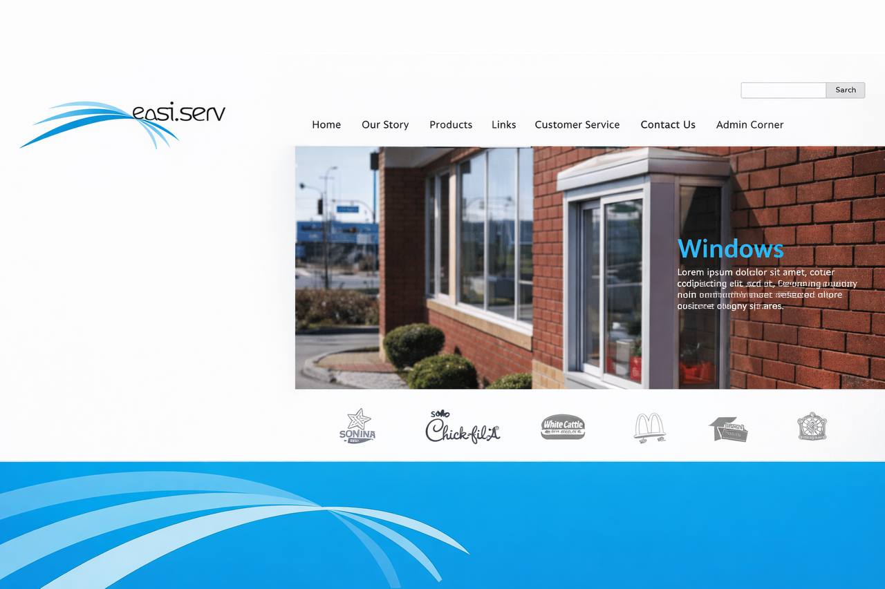 Easy•Serv B2B web branding showing a clean, service-led layout for commercial and industrial buyers.