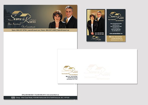 Sara & Kam realtor branding identity photography and brand system applications