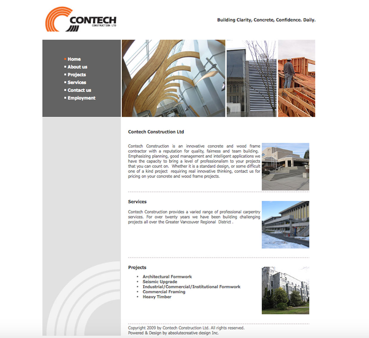 Contech Construction web branding — website redesign